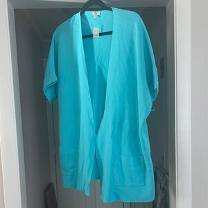 Talbots Turquoise Open-Front Cardigan